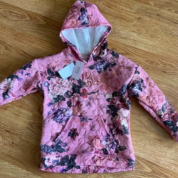 NWT Marchesa Notte mini Alison Rose Quilted Floral Hoodie 6Y - Picture 2 of 11